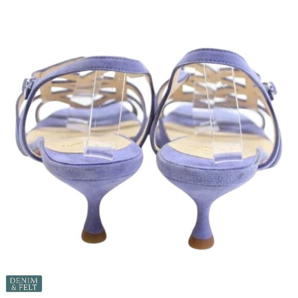Christian Louboutin Purple Suede Strappy Sandals Heels Size 39 Women’s Italy - Picture 6 of 13
